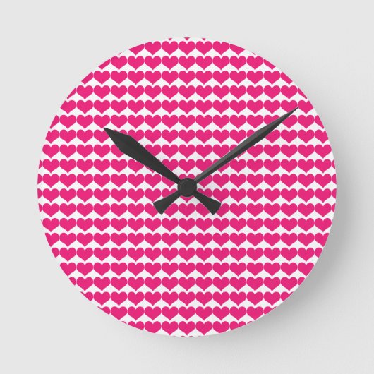 Horloge Motif des Coeurs mignons roses (Recto)