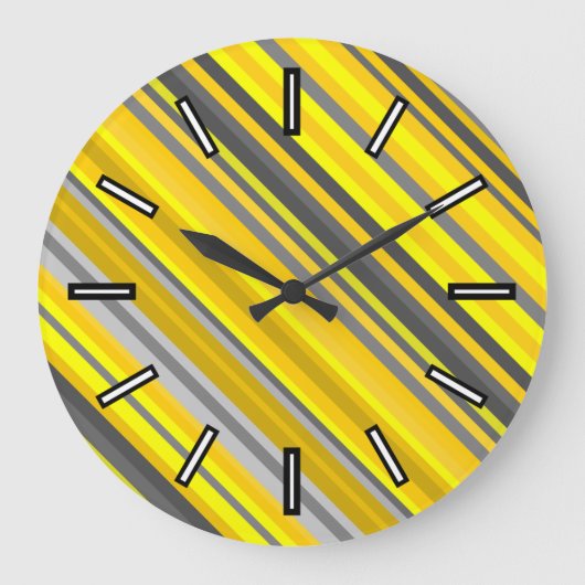 Horloge Motif des rayures jaune et gris (Recto)