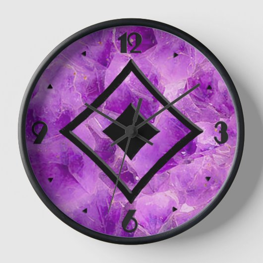 Horloge Motif en pierre de Gem, Améthyste et Onyx noir (Recto)