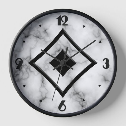 Horloge Motif en pierre de Gem, gris / gris marbre & noir (Recto)