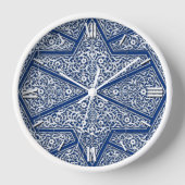 Horloge Motif en tuiles persanes - bleu cobalt et blanc (Recto)