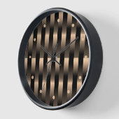 Horloge Motif Faux Rouge Cuivre Abstrait (Angle)