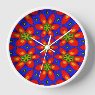 Horloge Motif Floral Rouge mou