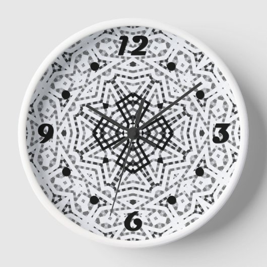 Horloge Motif géométrique blanc et noir (Recto)