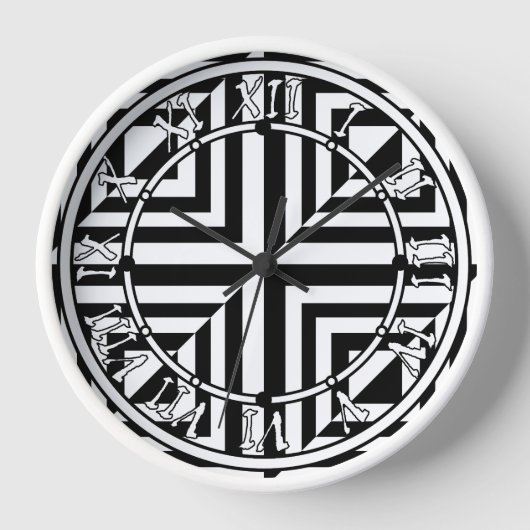 Horloge Motif géométrique noir et blanc (Recto)