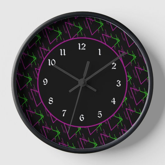 Horloge Motif géométrique Retro Neon (Recto)