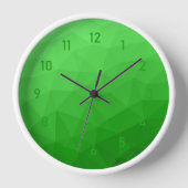 Horloge Motif lumineux à maillage géométrique dégradé vert (Recto)