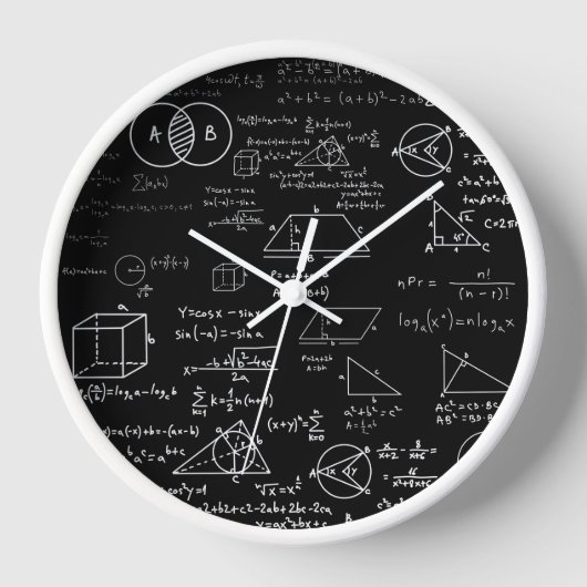 Horloge motif mathématique dessin de l'école de sciences g (Recto)