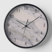Horloge Motif moderne en marbre noir gris rose (Recto)