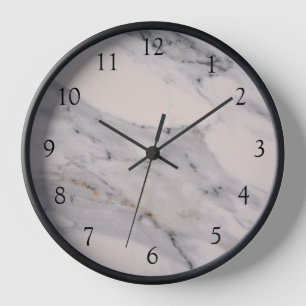 Horloge Motif moderne en marbre noir gris rose