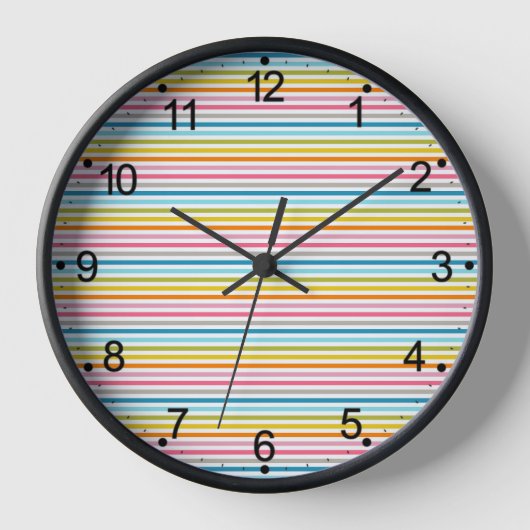 Horloge Motif rayures colorées (Recto)