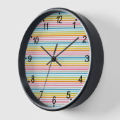 Horloge Motif rayures colorées (Angle)