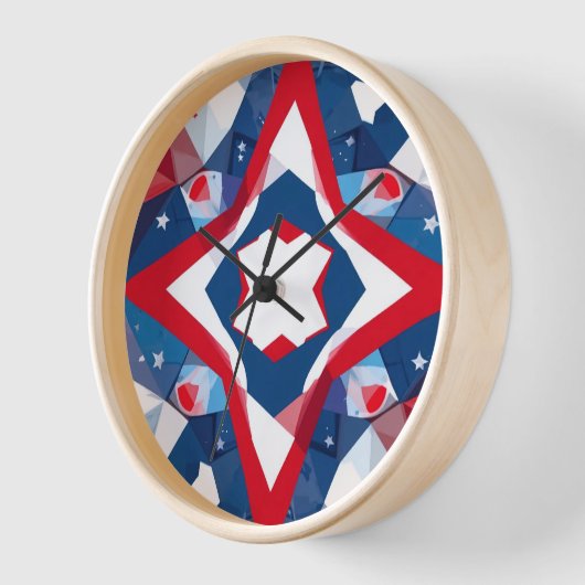 horloge motif rouge et bleu (Angle)