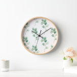 Horloge Motif vert d'Eucalyptus<br><div class="desc">Motif vert d'Eucalyptus</div>