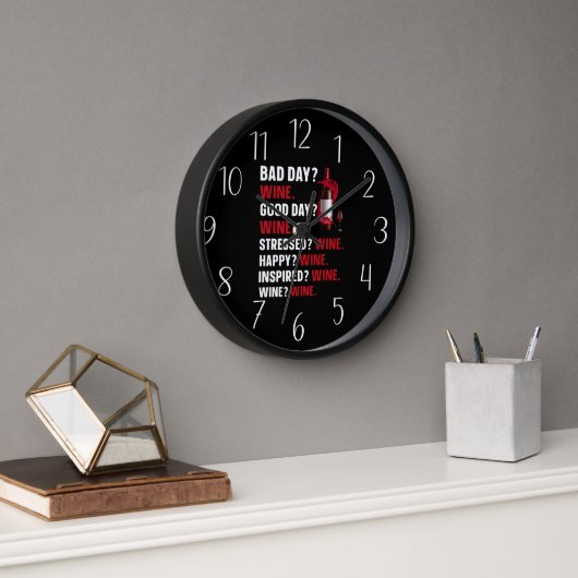 Horloge Motifs de vin amusants (Bureau)