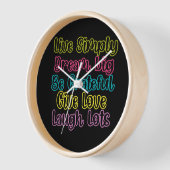 Horloge Motivational Quote Live Simply Dream Give Love (Angle)