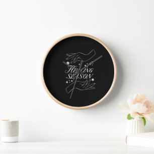Horloge motivationnelle noire  Horloge murale Main