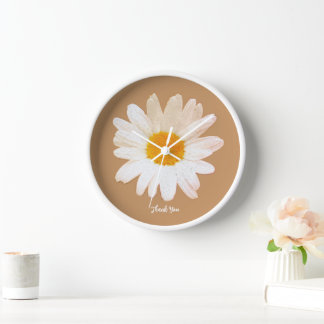 Horloge Mug Fleur de Pâquerette – Été Botanique Cosy