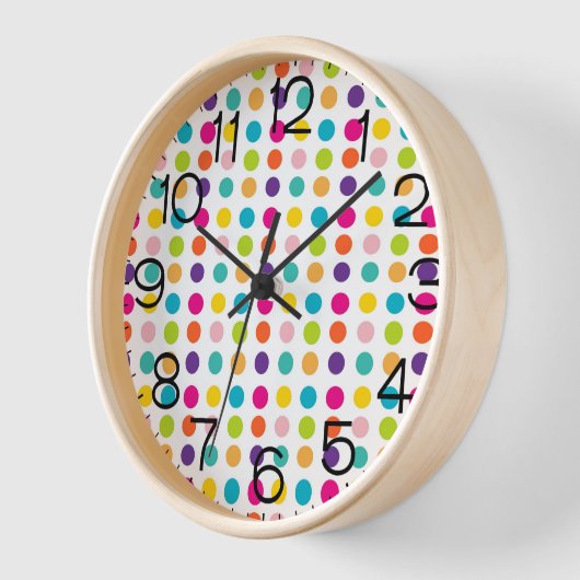 Horloge Multicolore dots (Angle)