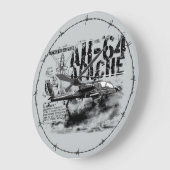Horloge Mur Acrylique AH-64 Apache (Angle)
