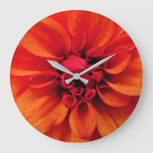 Horloge Mur Acrylique Dahlia Orange