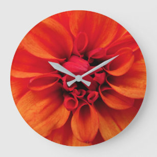 Horloge Mur Acrylique Dahlia Orange