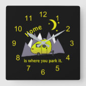 Horloge Mur Acrylique Du Camion En Teardrop Jaune (Recto)