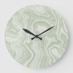Horloge Mur Acrylique Marbre Vert Sage