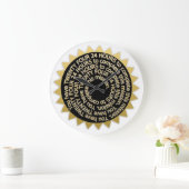 Horloge Mur Acrylique Or Noir 24 Heures (Maison)