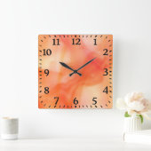 Horloge Mur Acrylique Sq.Orange Tige Verre (Maison)