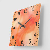 Horloge Mur Acrylique Sq.Orange Tige Verre (Angle)