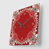 Horloge Mur Bohème Rouge (Angle)