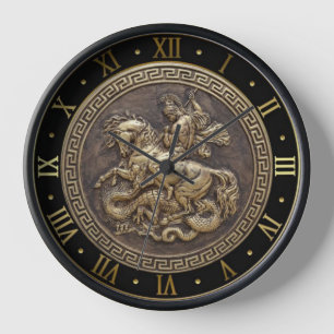 Horloge Mur de Saint-Georges terrassant le dragon