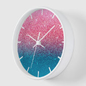 Horloge mur ombré rose et bleu (Angle)