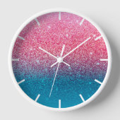 Horloge mur ombré rose et bleu (Recto)
