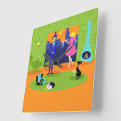 Horloge Mur Rétro Romantique Soirée Couple (Angle)