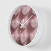 Horloge Mur rond Coeur rose (Angle)
