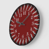 Horloge Mur Rouge Noir Argent (Angle)