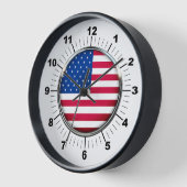 Horloge murale, 10" USA Cadre en bois noir (Angle)
