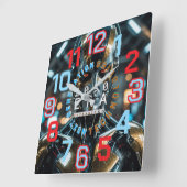 Horloge murale 2030 Robot IA ChiRadioLLC™   (Angle)