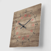 Horloge murale 24 heures en Planche de Bois (Angle)