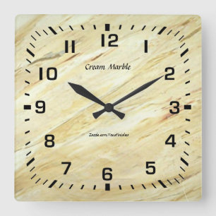 Horloge murale, 27,3 cm carrée en acrylique marbre