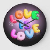Horloge murale 3D arc-en-ciel de fierté "L'amour e (Recto)