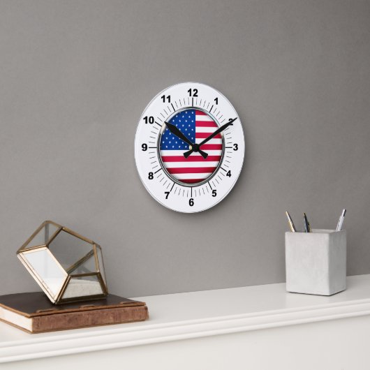 Horloge murale, 8" ronde acrylique USA (Bureau)