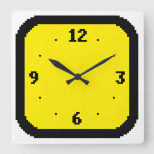 horloge murale à 8 bits d'arcade de pixels (toute