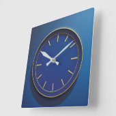 Horloge Murale à Cadran Bleu (Angle)