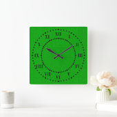 Horloge murale à chiffre romain aspect lin vert (Maison)