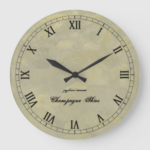 Horloge murale à chiffres romains Champagne Skies