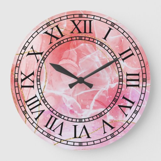 Horloge murale à chiffres romains en marbre classi (Recto)