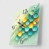 Horloge murale à design hexagonal personnalisable (Angle)